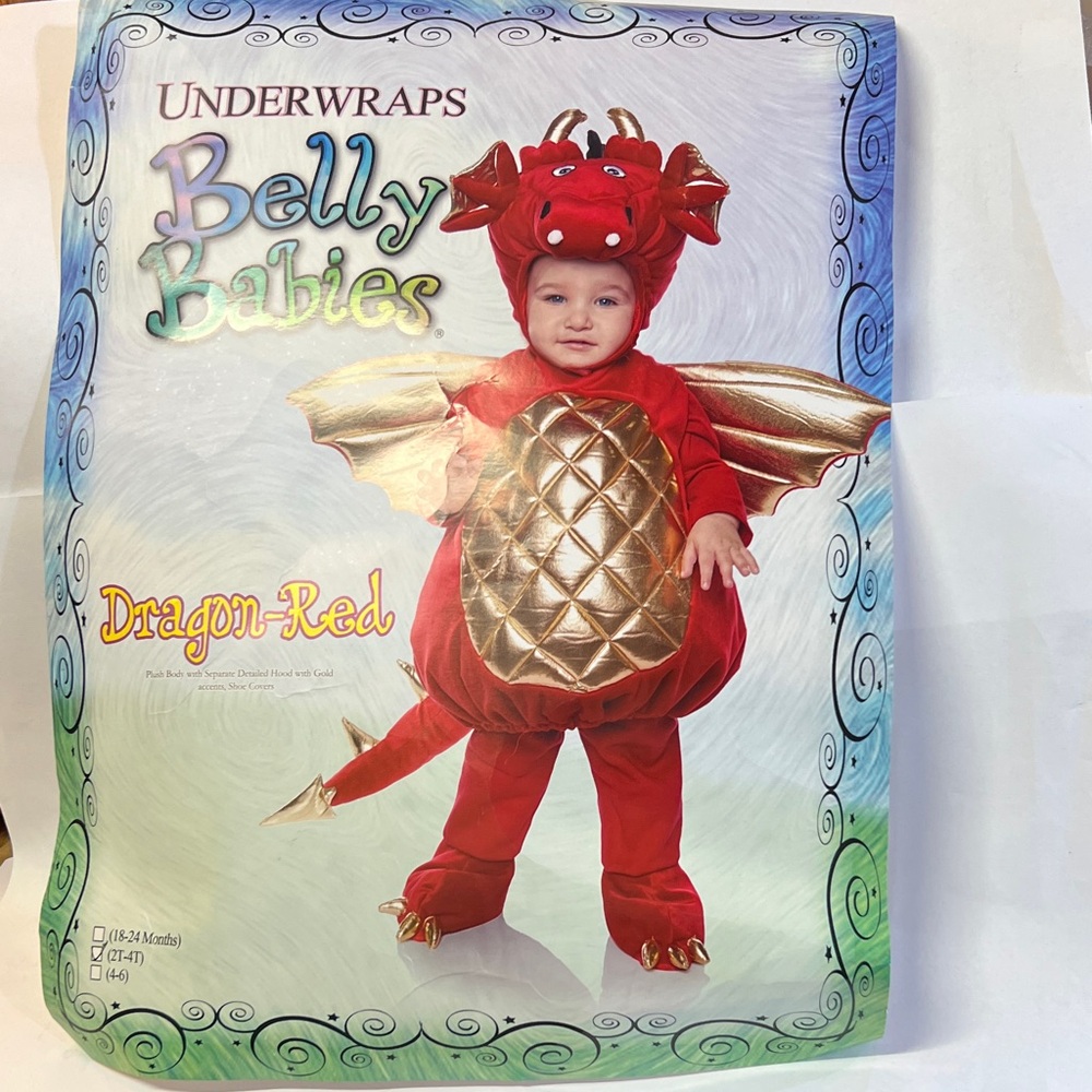 Belly Babies Dragon-Red Kids Costume Set, 2T-4T